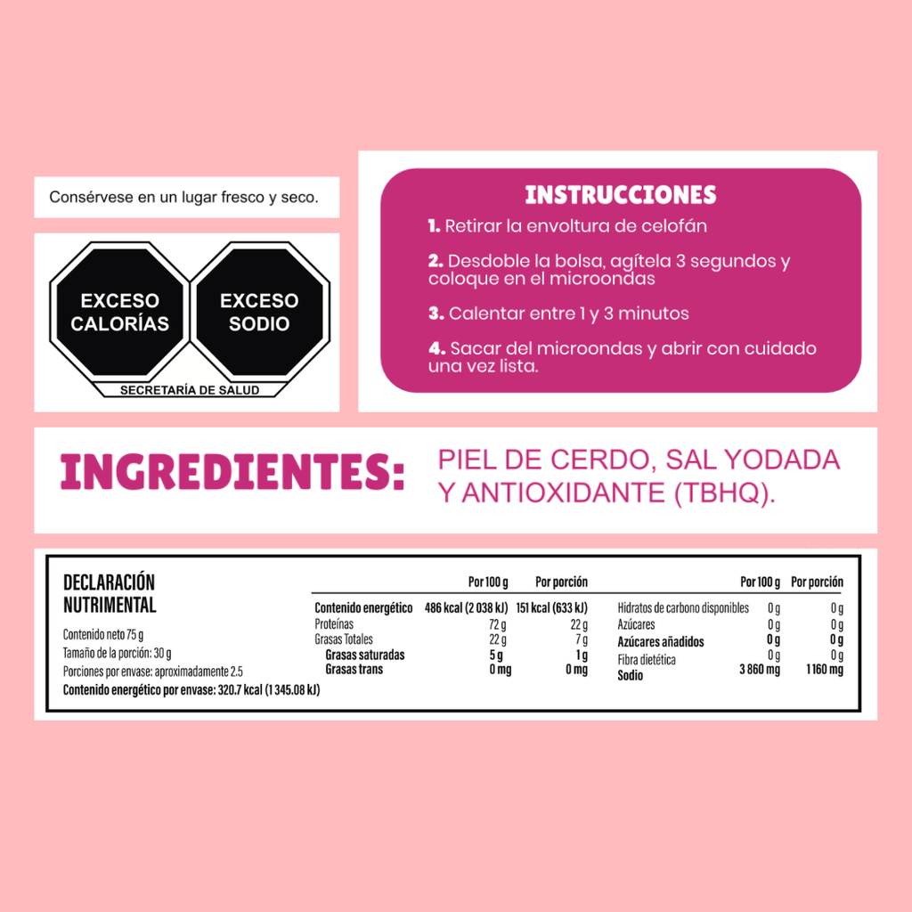 Sobre Individual de Chicharrón de 75g